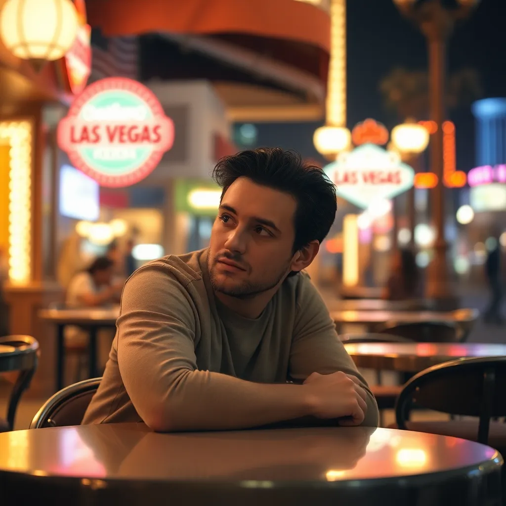 A person sitting quietly at a table, looking thoughtful — representing the private struggle with alcohol use disorder